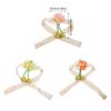 Floral Curtain Clip Tie 3D Contrast Color Flower Window Drapery Tieback Holdback with Soft Rope for Home Office Decors