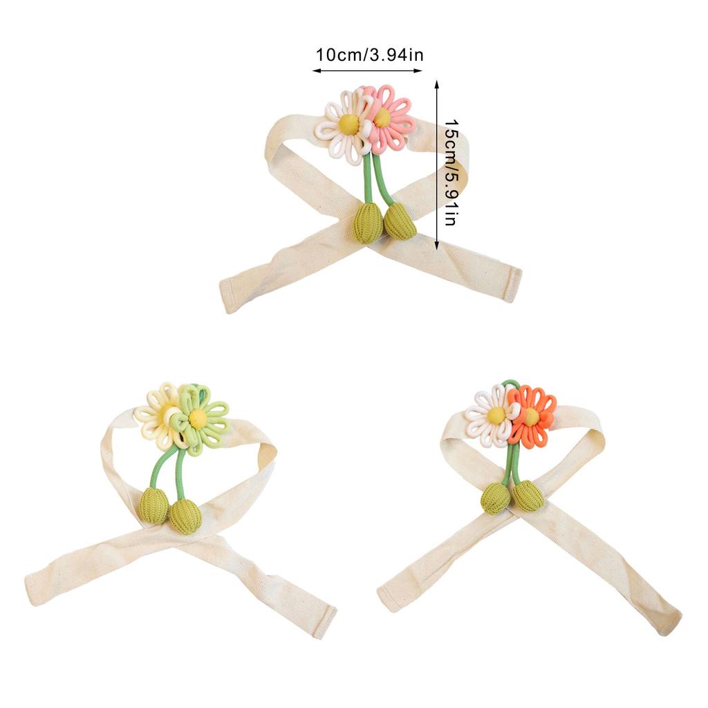 Floral Curtain Clip Tie 3D Contrast Color Flower Window Drapery Tieback Holdback with Soft Rope for Home Office Decors