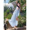 2026 Women's Sweet French-Style Off-the-Shoulder Beach Dress - Seaside Summer Elegance