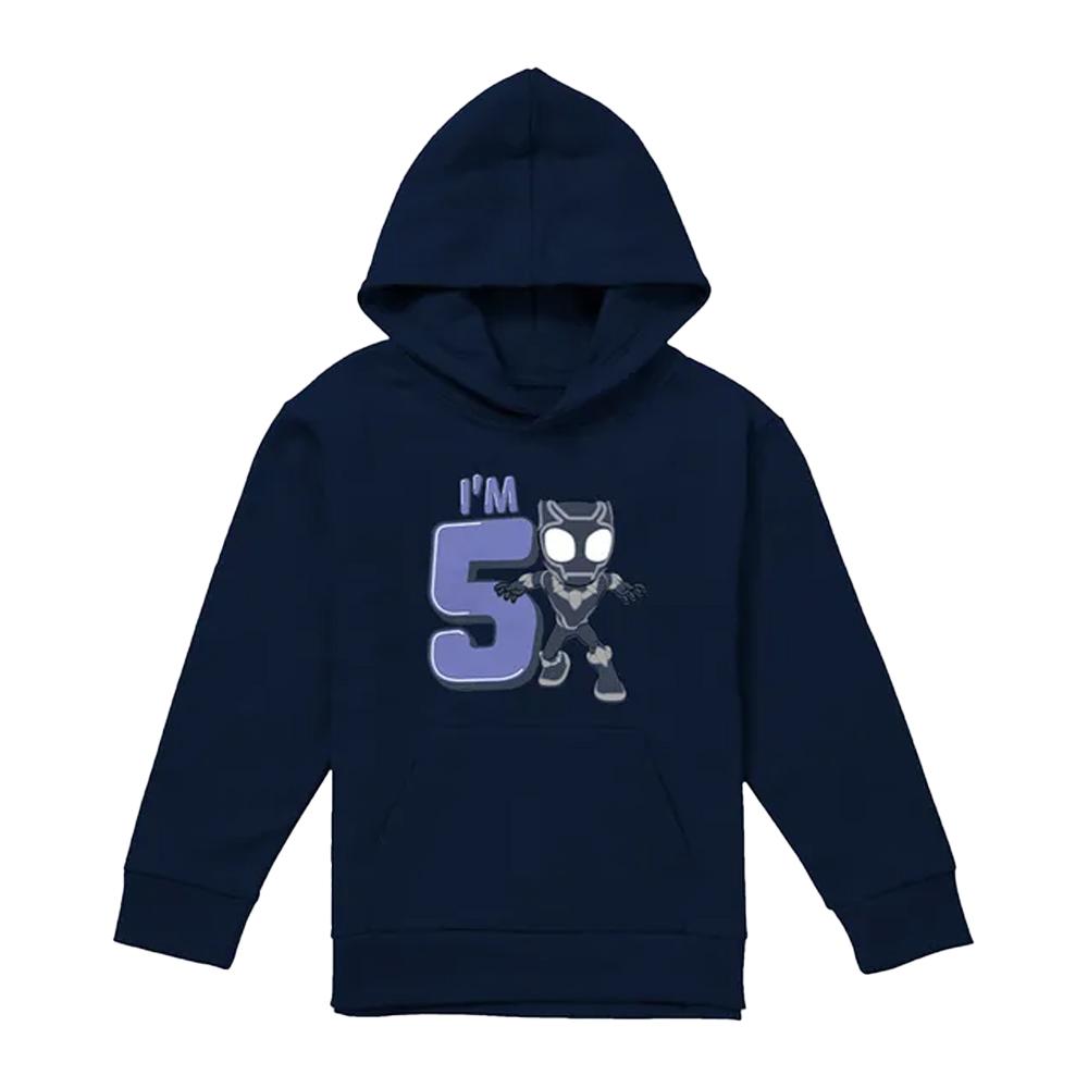 Black Panther Childrens/Kids Cute 5th Birthday Hoodie