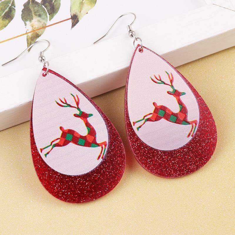 Snowman & Reindeer Christmas Teardrop Earrings