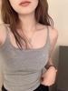 Women's Spicy Girl White Cotton Camisole with Chest Pads - Versatile Base Layer Tank Top for Summer