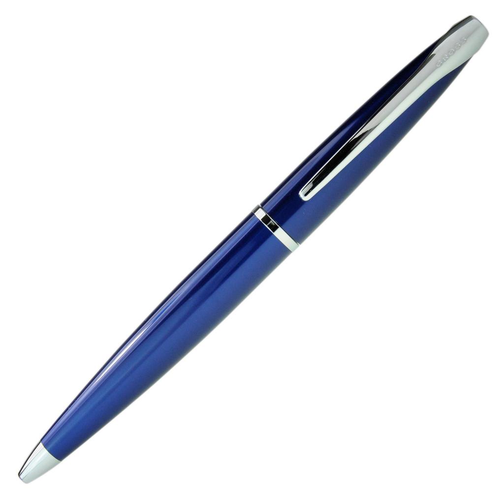 Cross ATX #882-37 Ballpoint Pen, Translucent Blue Lacquer (Includes One 8514 F Black Refill)