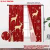 Flat Printing Happy Christmas Party Curtains Reindeer Snowflakes Digital Printed Polyester Drapes Durable Curtain Set Of 2 Made Washable