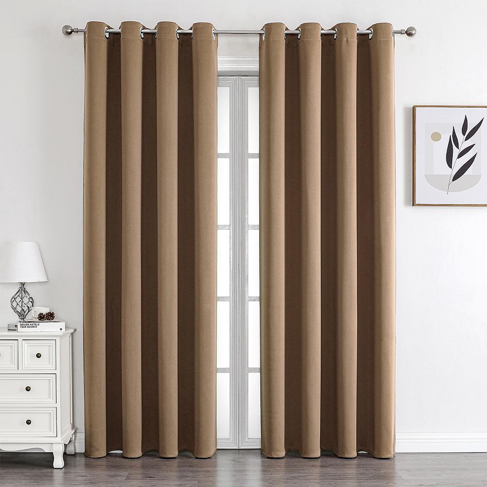 High-Precision Blackout Solid Color Curtain Cloth Window + Finished Fabric