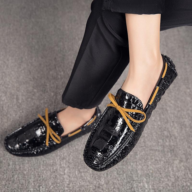 Лоферы мужские кожаные туфли ручной работы повседневные туфли на плоской подошве — фото 6