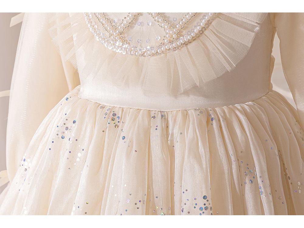 2025 Girls' Princess Elsa Tulle Dress for Autumn/Winter - Little Girl's Puffy Birthday Party Outfit