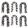 Halloween Black Pumpkin Rose & Maple Leaf Vine for Thanksgiving & Outdoor Decor