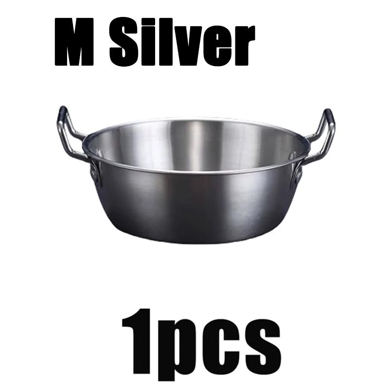 1/3PC Stainless SteelKorean Cuisine Bowl Salad Bowl Household Double Ear Snacks Plate Soup Bowl Durable Instant Noodle Bowls