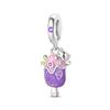 Sparkling Purple Charms 925 Silver Jellyfish Birthday Pendant Bead Compatible Original Bracelet DIY Jewelry Accessories