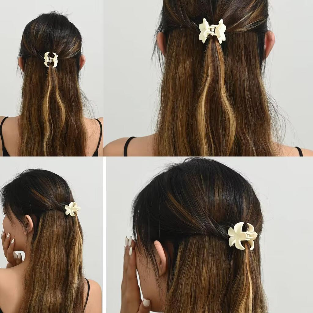 5Pcs/set Fashion Colorful Egg Flower Small Plastic Hair Claws For Women Girls Party Hair Accessories