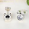 Mickey Mouse Flash Diamond Zircon Stud Earrings, Women's European, American, Ear Jewelry