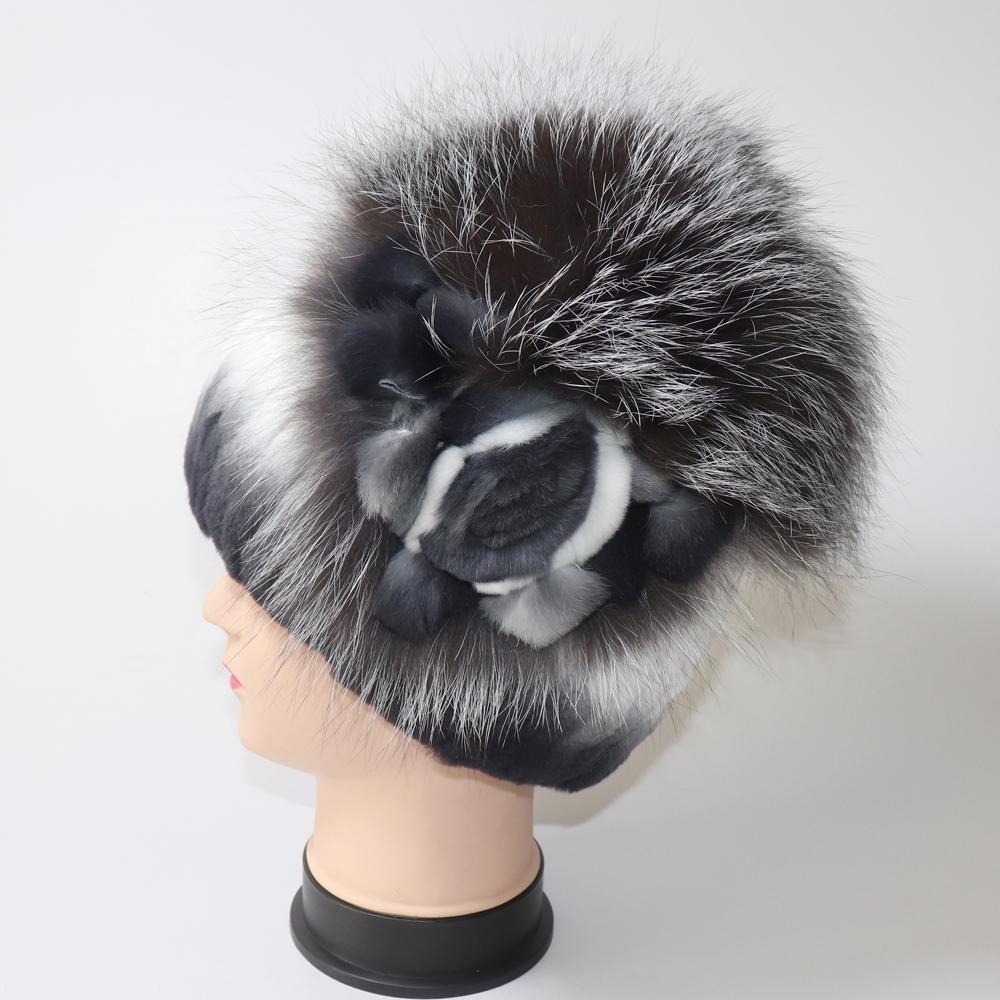 Iarnă femei 100% naturală șapcă din blană de iepure Rex, doamnă, caldă, autentică, șapci de blană de iepure Rex, bune, elastice, pălării din blană reală, căciuli calde