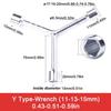 8 10 12mm High Quality Y Type Socket Wrench Bicycle Bike Y Wrench Sockets Multi-Standard Chrome Vanadium Steel Socket Wrench Set