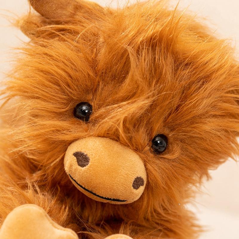 Highland Bull Plush Toy Soft Stuffed Animal Doll Gifts Prone Position Kawaii Cattle Hugging Pillow Sofa Cushion For Home Decors