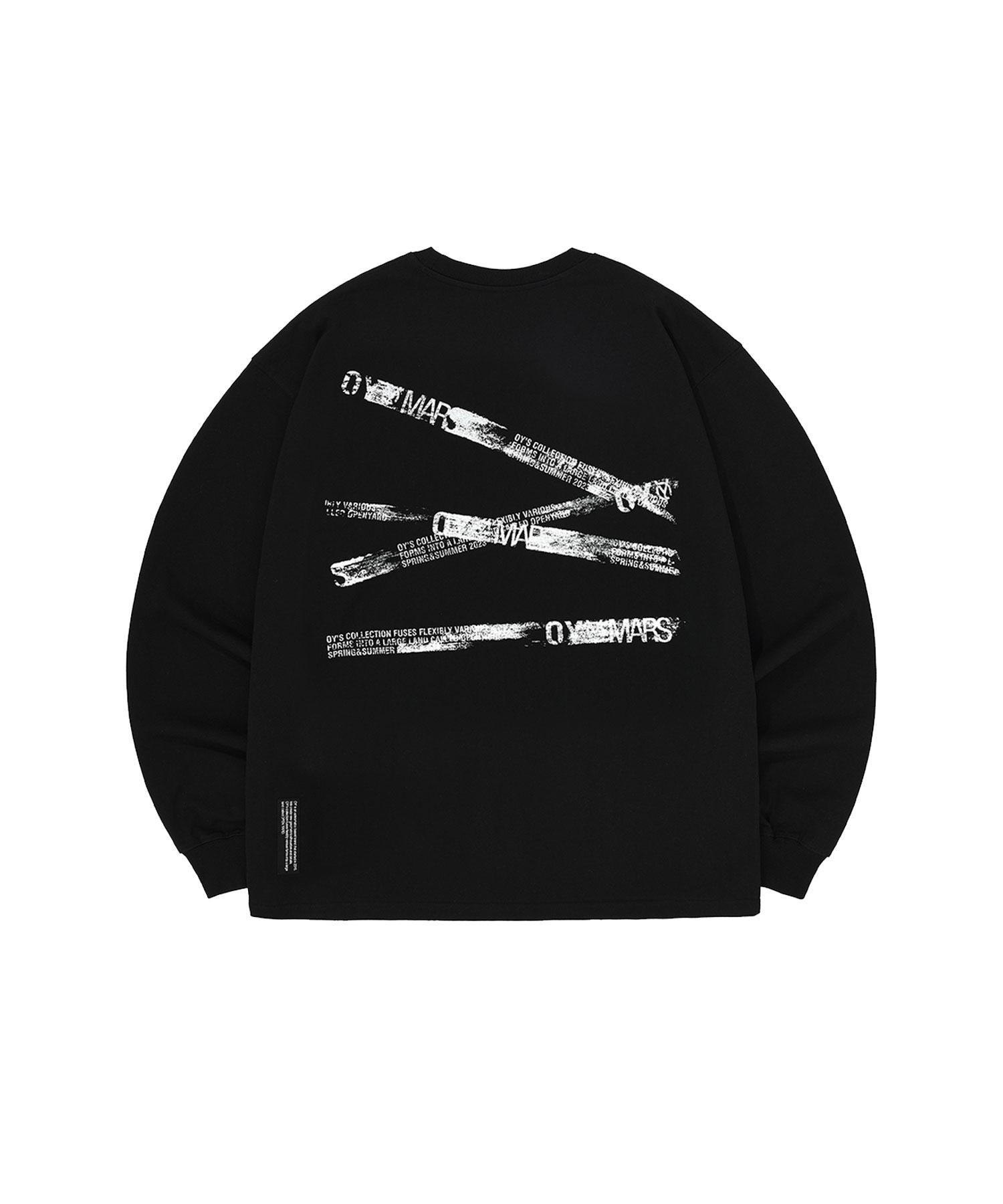 Oy Paint Line Logo Long Sleeve - Black Black/2Size