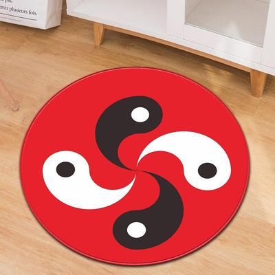 Tai Chi Buddhist Round Carpet Living Room Bedroom Yingyang Prayer Ring Rugs Restaurant Floor Mat Parlor Sofa Black Soft Tapete