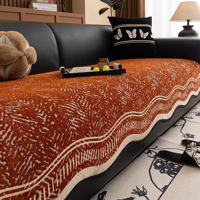 Chenier Special-Shaped Sofa Cushion, Universal Non-Slip Seat Cushion For All Seasons, Four-Person Straight Row One-Piece Sofa Cover Cover Cover