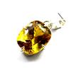 Natural 24.17Ct Yellow Sapphire Cushion Cut 925 Sterling Silver Gemstone Pendant