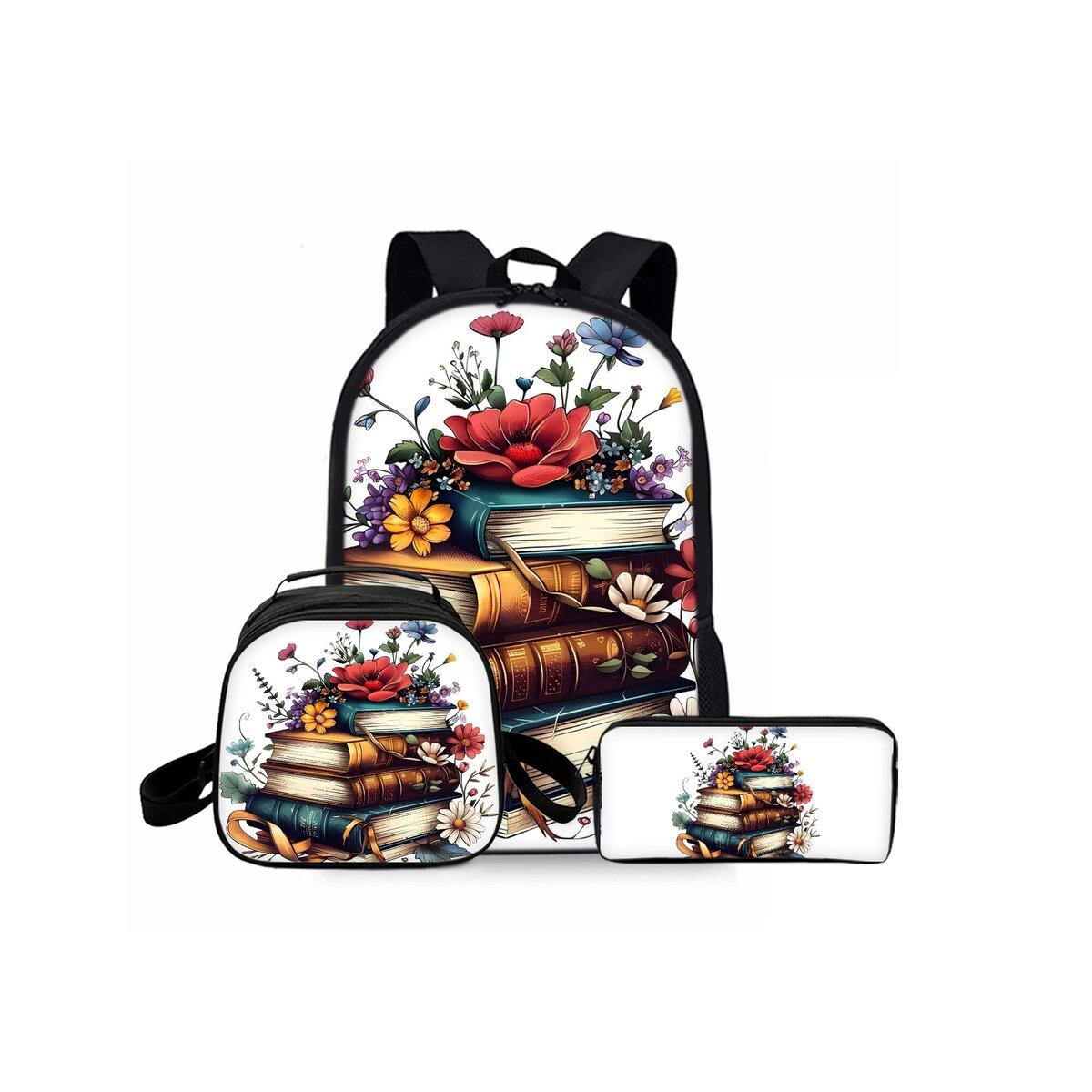 Boek Print Drie Delige Set Rugzakken voor Jongens/Meisjes Beste Cadeau 2D Cartoon Modieuze Schooltas voor Kinderen