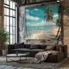 Beach Scenery Wall Tapestry  Coastal Landscape Decorative Hanging
