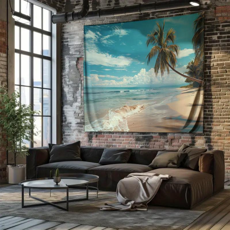 Beach Scenery Wall Tapestry Coastal Landscape Decorative Hanging