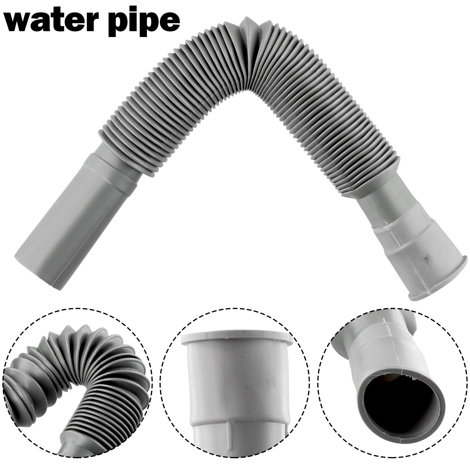 

1pcs Plastic Drain Hose Flexible Kitchen Sink Extension Washbasin Drain Hose Pipe For Bathroom Kitchen Sink Tube Replacement China Mainland