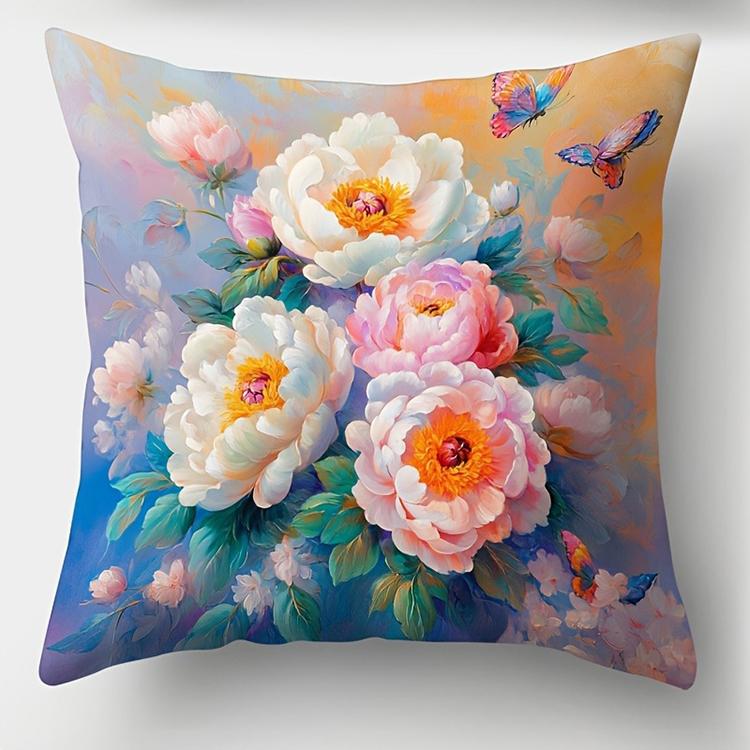 Spring Flowers, Butterfly and Flower pillowcaseSuitable for Sofa Car Bedroom Decorative Cushion Cover Pillow Cover