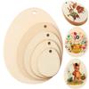Natural DIY Craft Wooden Graffiti Drawing Wood Slice Easter Decorations Wood Chips Easter Eggs
