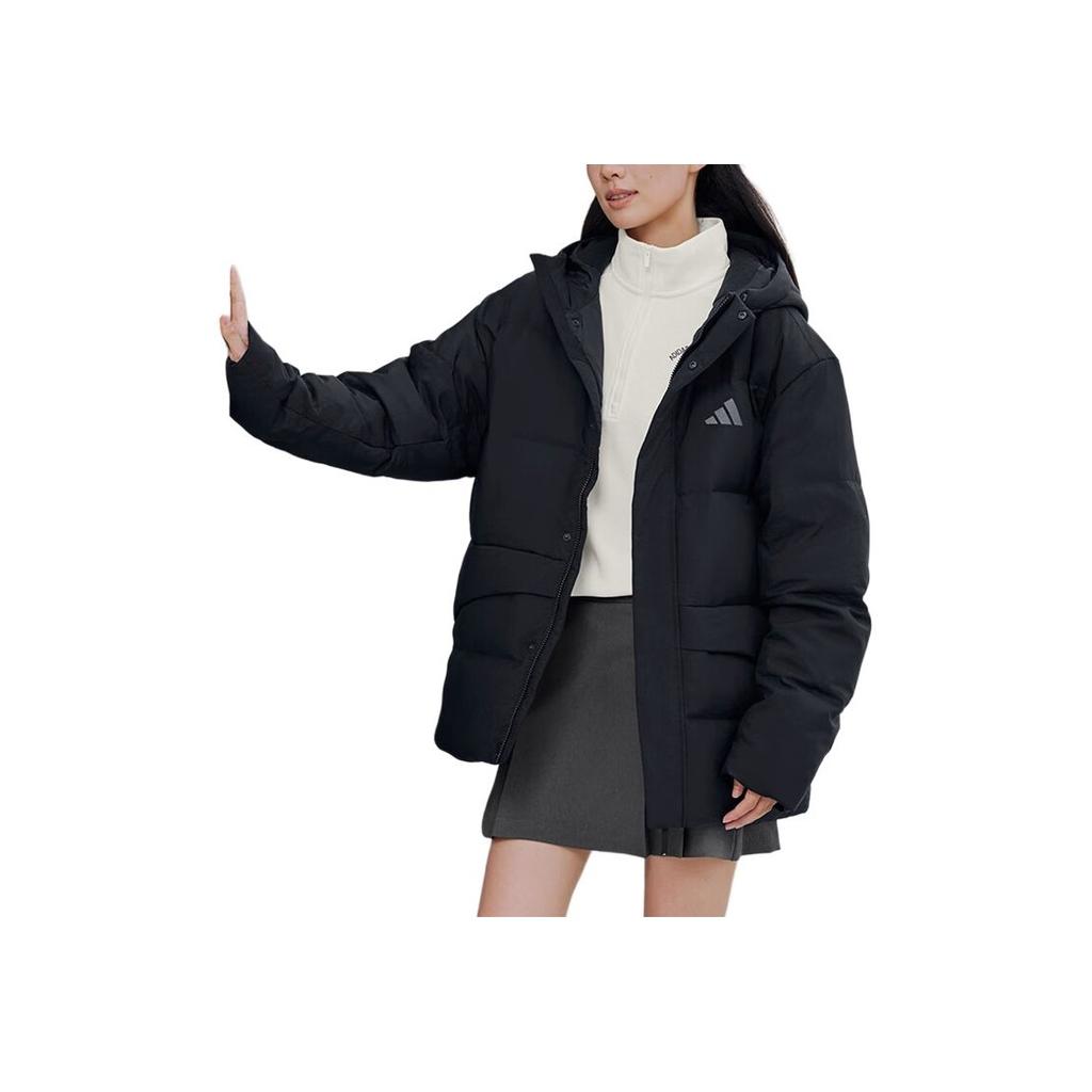 adidas Jednobarevná nepromokavá teplá péřová bunda s dlouhým rukávem Větruodolná Unisex bunda KQ5519