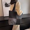 IELGY Fashion All-match Color Contrast Stitching Large Capacity Shoulder Bag Women