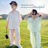 Boys' Summer 2026 Casual Korean Style Two-Piece Set – Short Sleeve & Long Pants