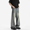 American Retro Washed Drape Jeans Men's Spring and Summer New Loose Mopping Trousers High Street Straight Casual Trousers