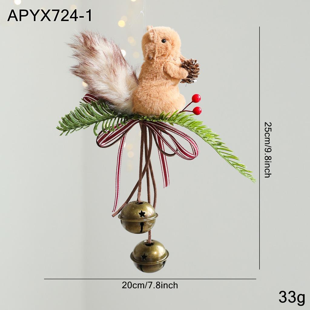 Christmas Hanging Ornament Simulation Squirrel Pendant Christmas Tree Creative Decoration New Year Party Ornament