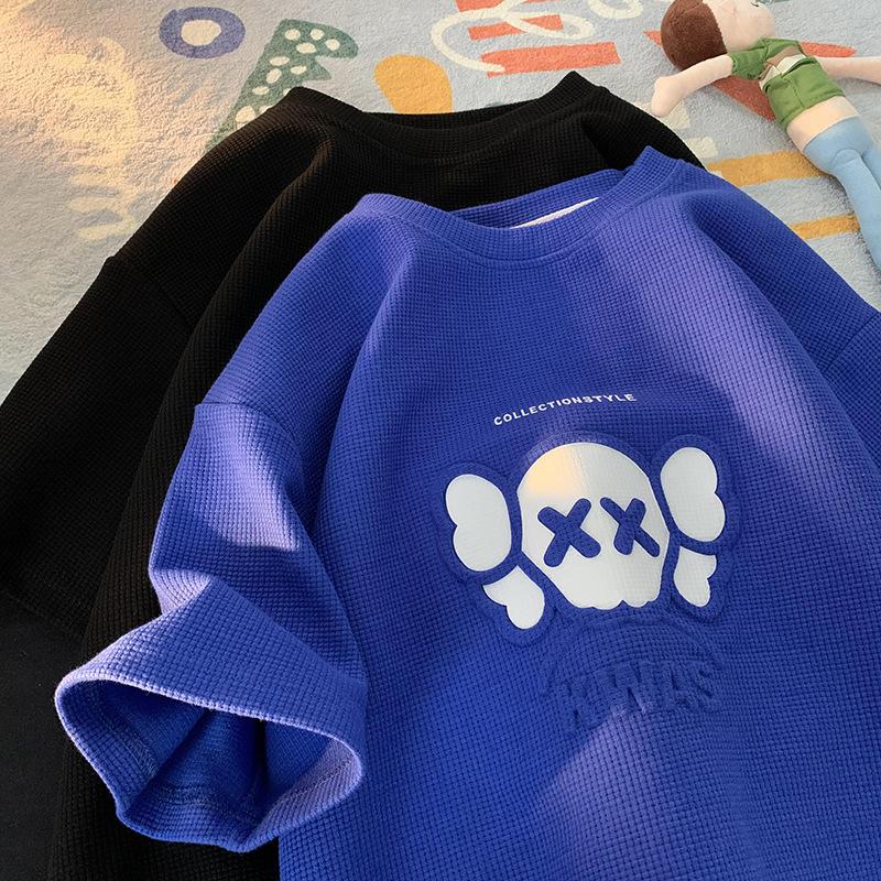 Short-sleeved T-shirt for men, summer loose men's clothing, trendy brand, heavyweight couple half-sleeved clothes