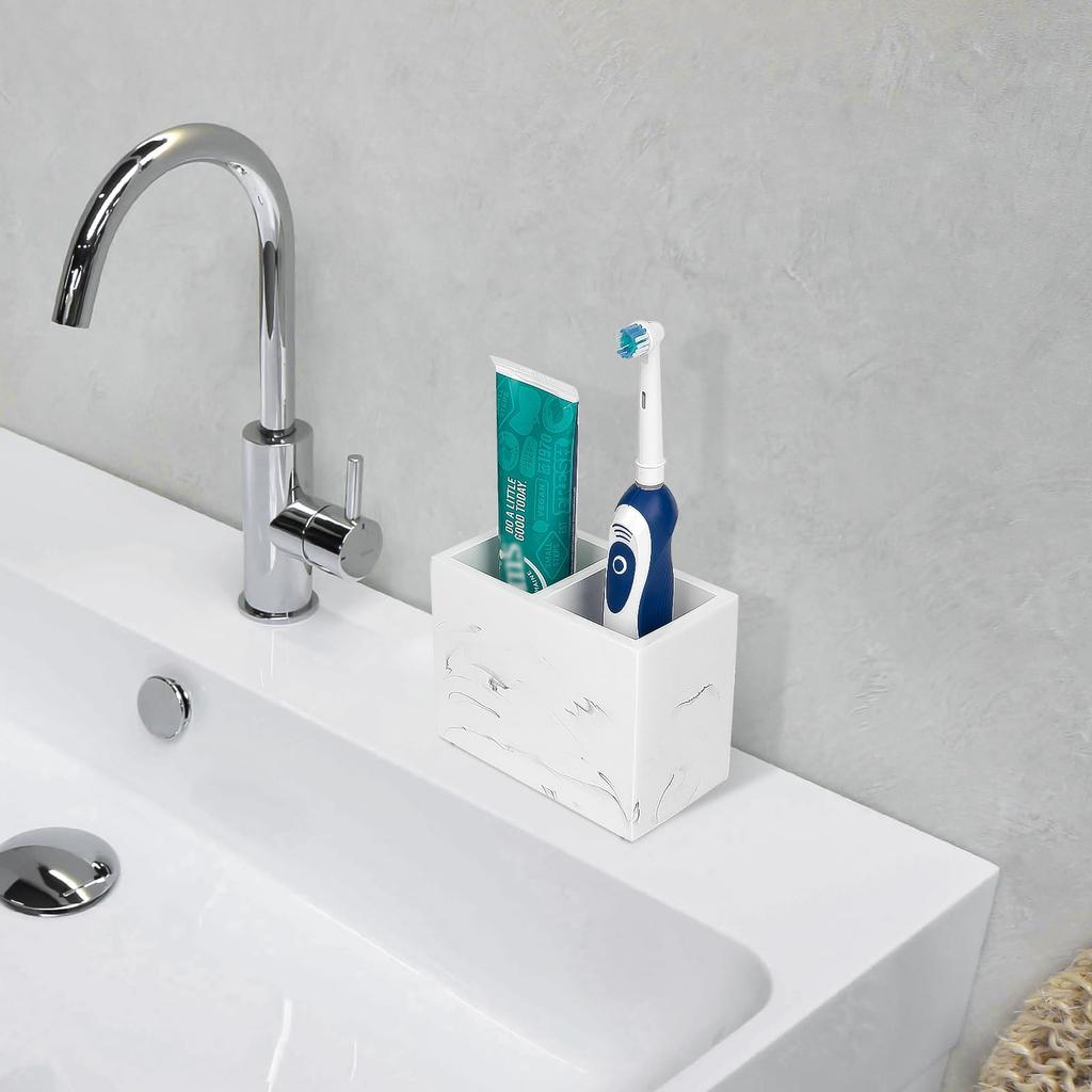 Linkidea Countertop Toothbrush Holder for Resin Toothbrush Electric Toothbrush and Toothpaste Compatible with iO Philips and Aquasonic Bathroom,