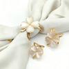 Anello Fermascarpe Quadrifoglio Anello Portascarpe Elegante con Pietra Occhio di Gatto Artificiale per Sciarpe, Foulard, Camicie da Donna