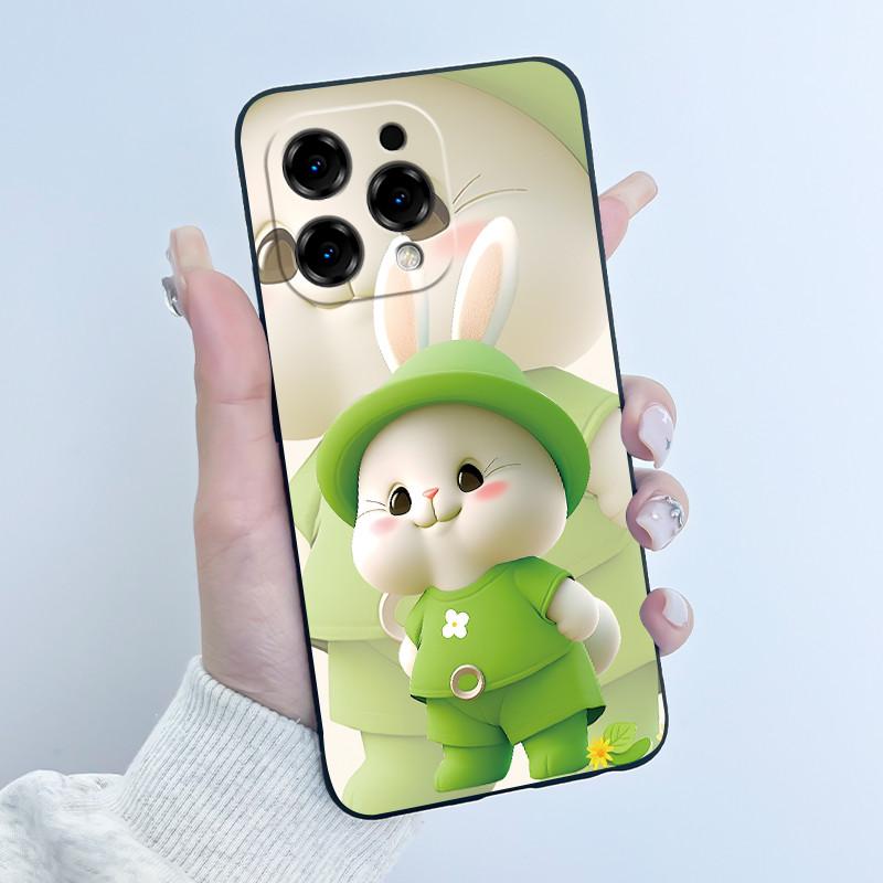 Hülle Für Doogee N55 N55 Pro N55 Plus Handyhülle Luxuriös Niedlich Liebesherz Hase Lustige Abdeckung Schwarzes Weiches Silikon Schutzhülle