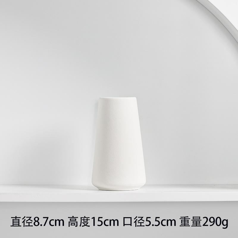 European Modern Creative Home Ceramic Vase Decoration Flower Arrangement Dry Flower Mini Vase Hand Frosted Vase Desktop Decor