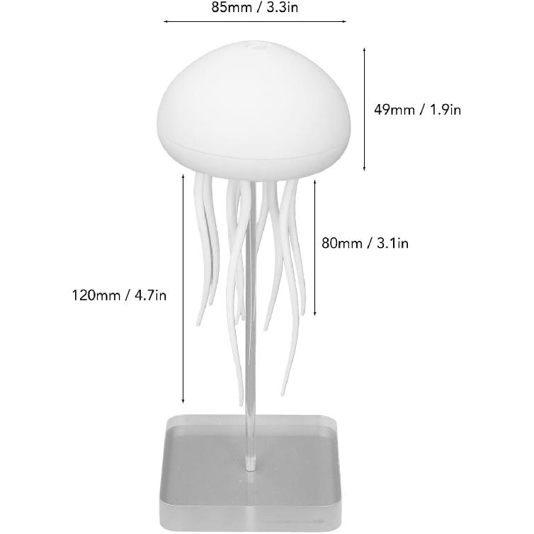 Dpofirs Jellyfish Lamp with Moving Tentacles, RGB Gradient Bedside Lamp, Rechargeable 1000mAh Battery, Hanging or Standing