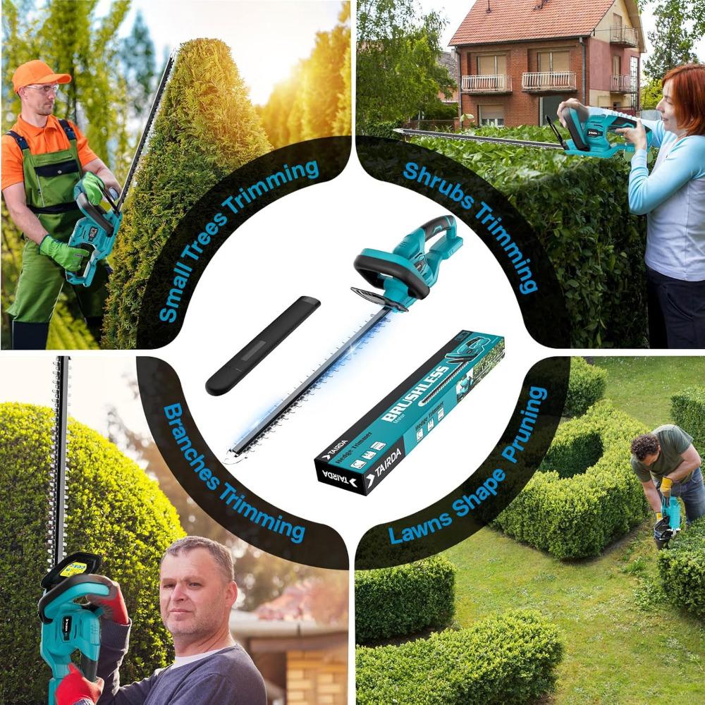 Hedge Trimmer Compatible for makita 18v Battery (NO Battery), Cordless Electric Hedge Trimmer with 1600RPM Brushless Motor, 22''