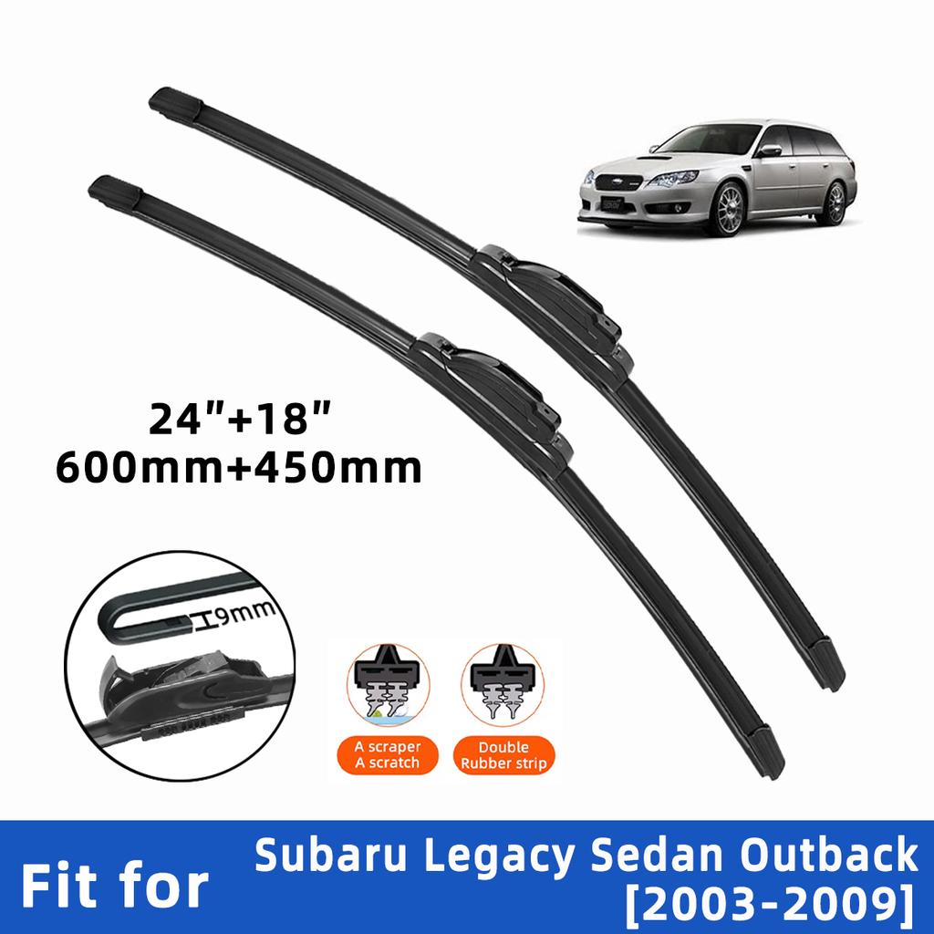 2PCS 4PCS Wiper Blades for Subaru Legacy 4 Sedan Outback 3 Front Double Rubber Strip Wiper Blade Windshield Brushes Windscreen Window Accessories