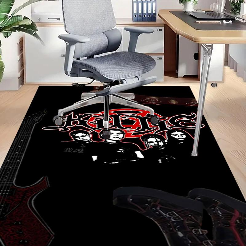 1pc KMFDM Home Office, Durable Polyester Floor Mat with Easy, Office Decor, Urban Style, Nonslip Backing, Highquality Fabric