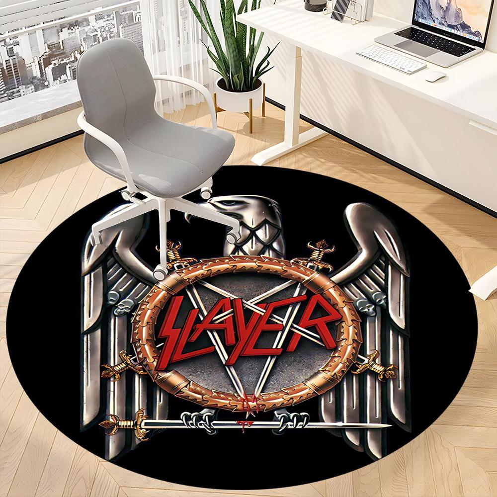 1PC Slayer Band Office Round Area Rug, Indoor Mat Suitable For Office, Under Office Chairs Bedroom Living Room Home Decor, Room Deco110