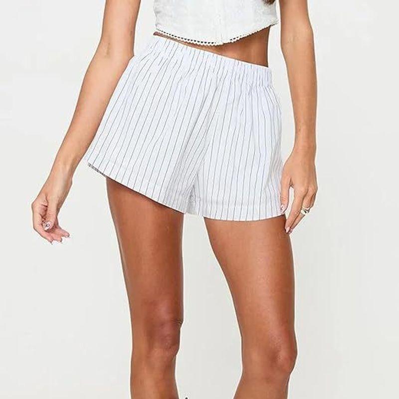 Women's Casual Striped Shorts Casual Loose Sweet Stripe Shorts Homewear Women Clothes