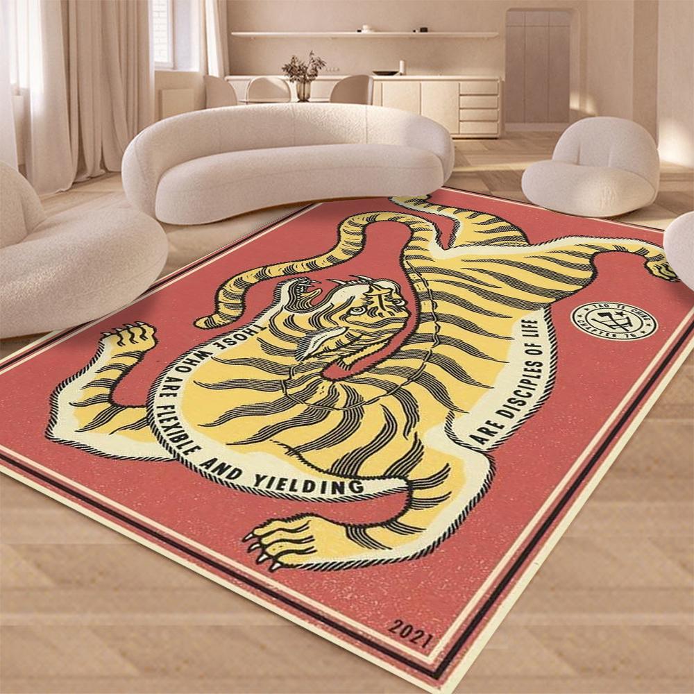  Disney Retro Tiger Carpet Living Room Bedroom Kitchen Sofa Table Balcony Rug Non-slip Washable Home Cartoon Mat Decor
