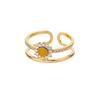 Cute Daisy Rings For Women Zircon Sweet Double Mini Flower Open Adjustable Finger Ring Wedding Party Boho Jewelry Gift Mujer