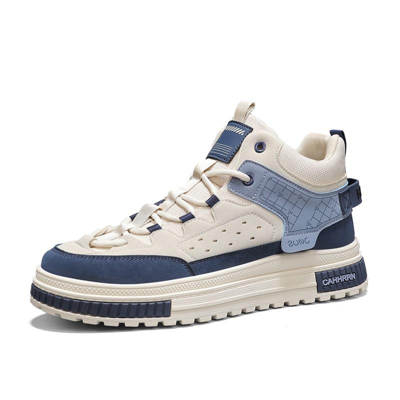 Casual Shoes Men High Top Flat Comfortable Trendy Skate Shoes Non-slip Outdoor Sports Lace-up Walking Shoes for Men