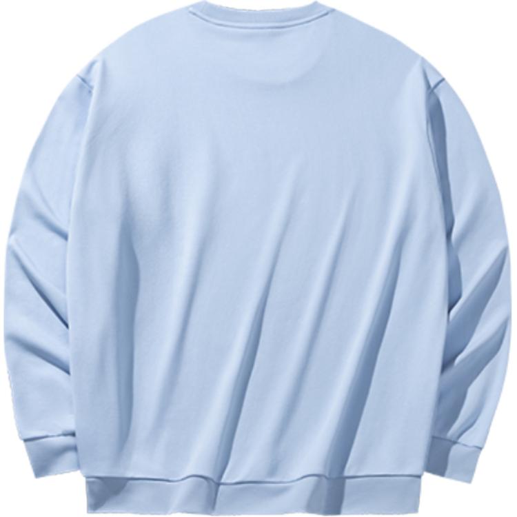 Anta Comfortable Casual Loose Round Neck Pullover Printed Sweatshirt Men Sweatshirt Sky-Blue 952438701-6
