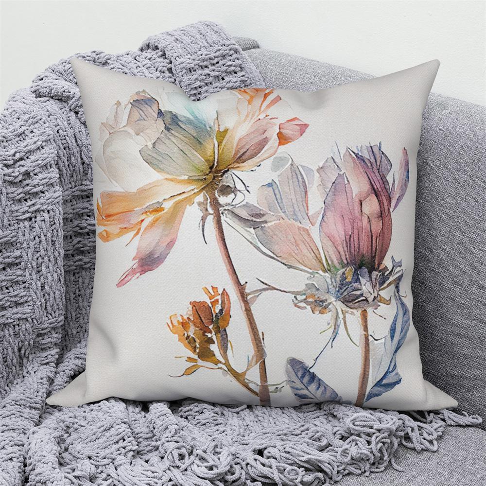 Juste De Coussin Florale D'interconnexion, Décor De Canapé De Maison De Ferme, Jeté De Voiture, Pivoine, Annie, Imprimé